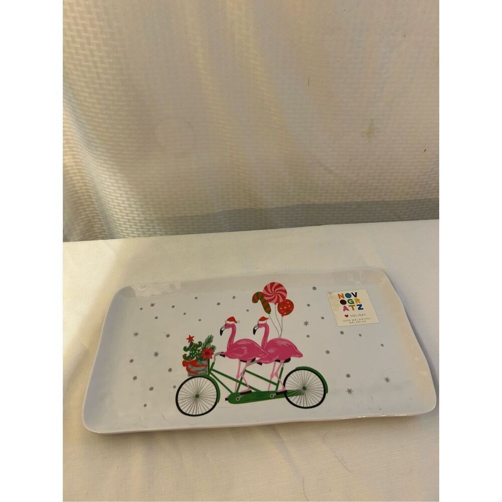 Flamingo tray platter Christmas Holiday NOVoGratz‎